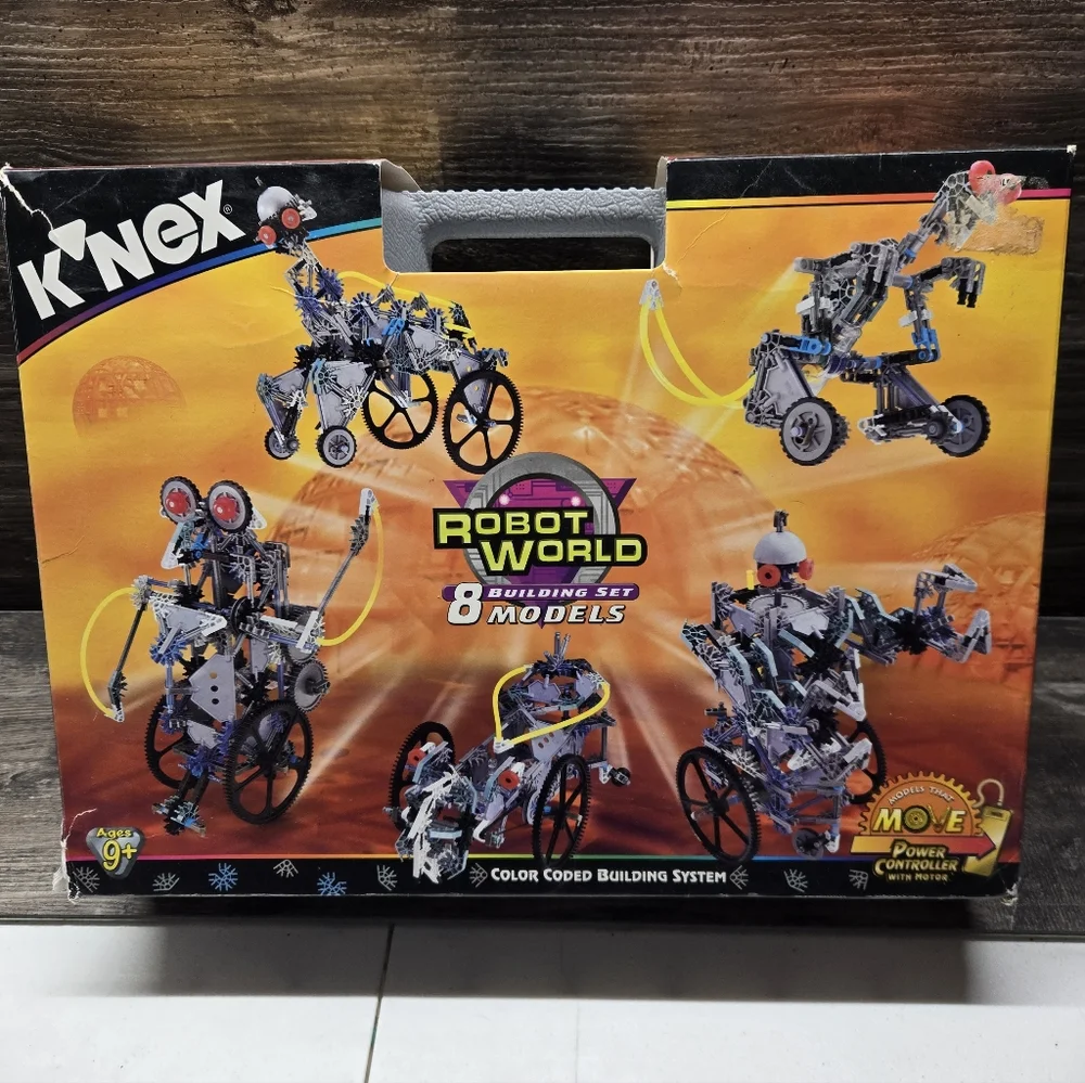 Vtg K'NEX Robot World Building Set with Case & Manual, Parts Lot Knex Used‎